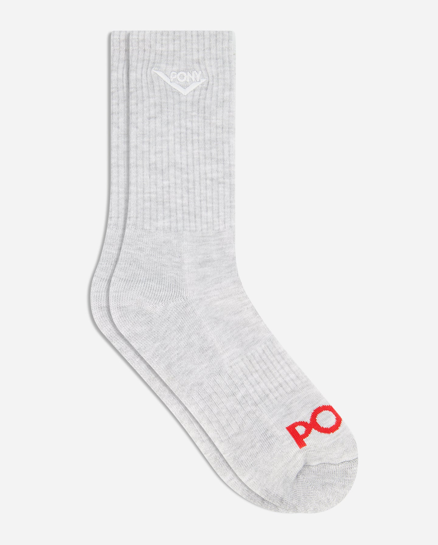 PONY GREY LOCK-UP EMBROIDERED SOCK