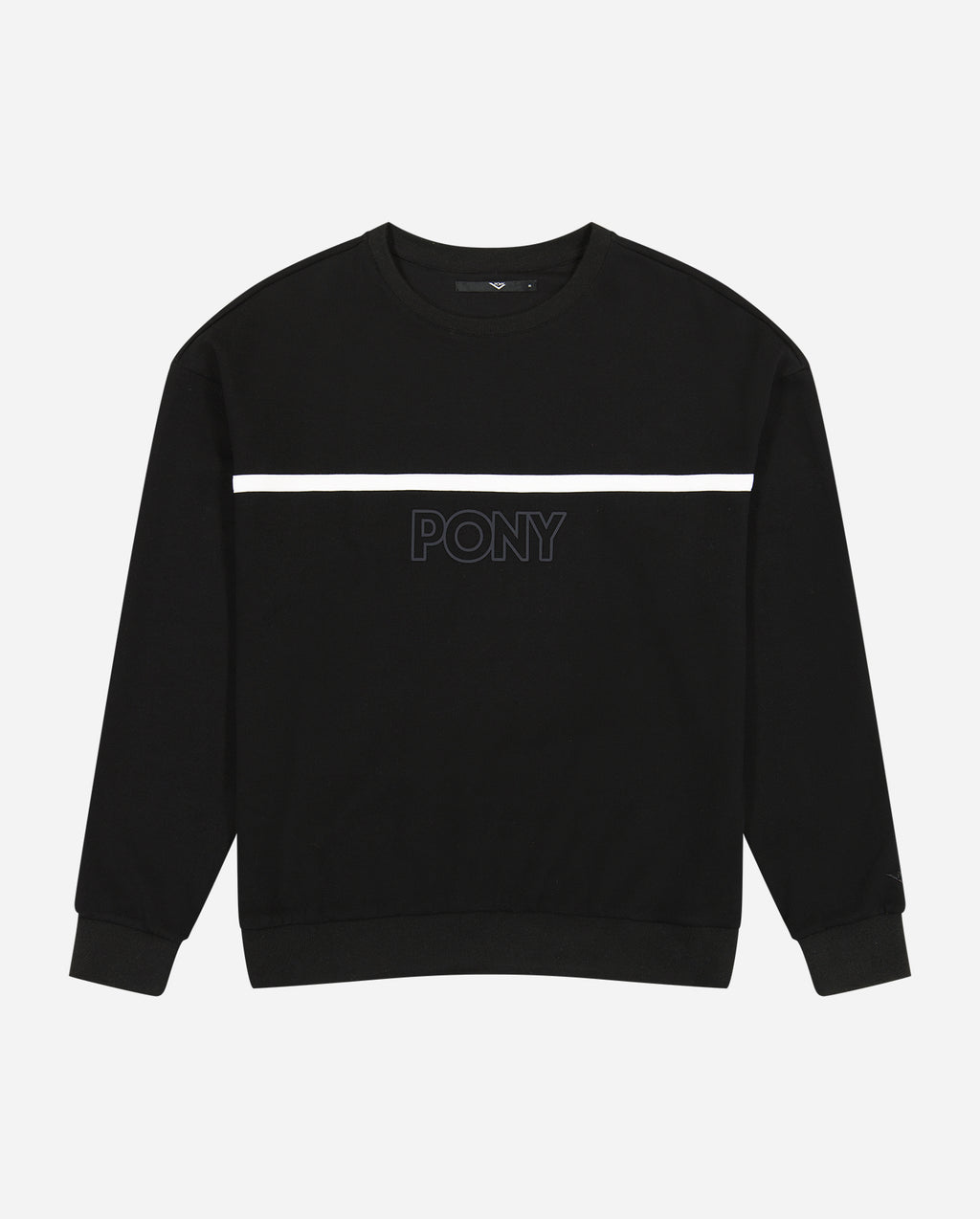 BLACK TRACK CREWNECK